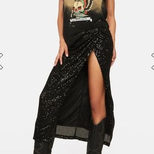 LIONESS BLACK SEQUIN SKIRT